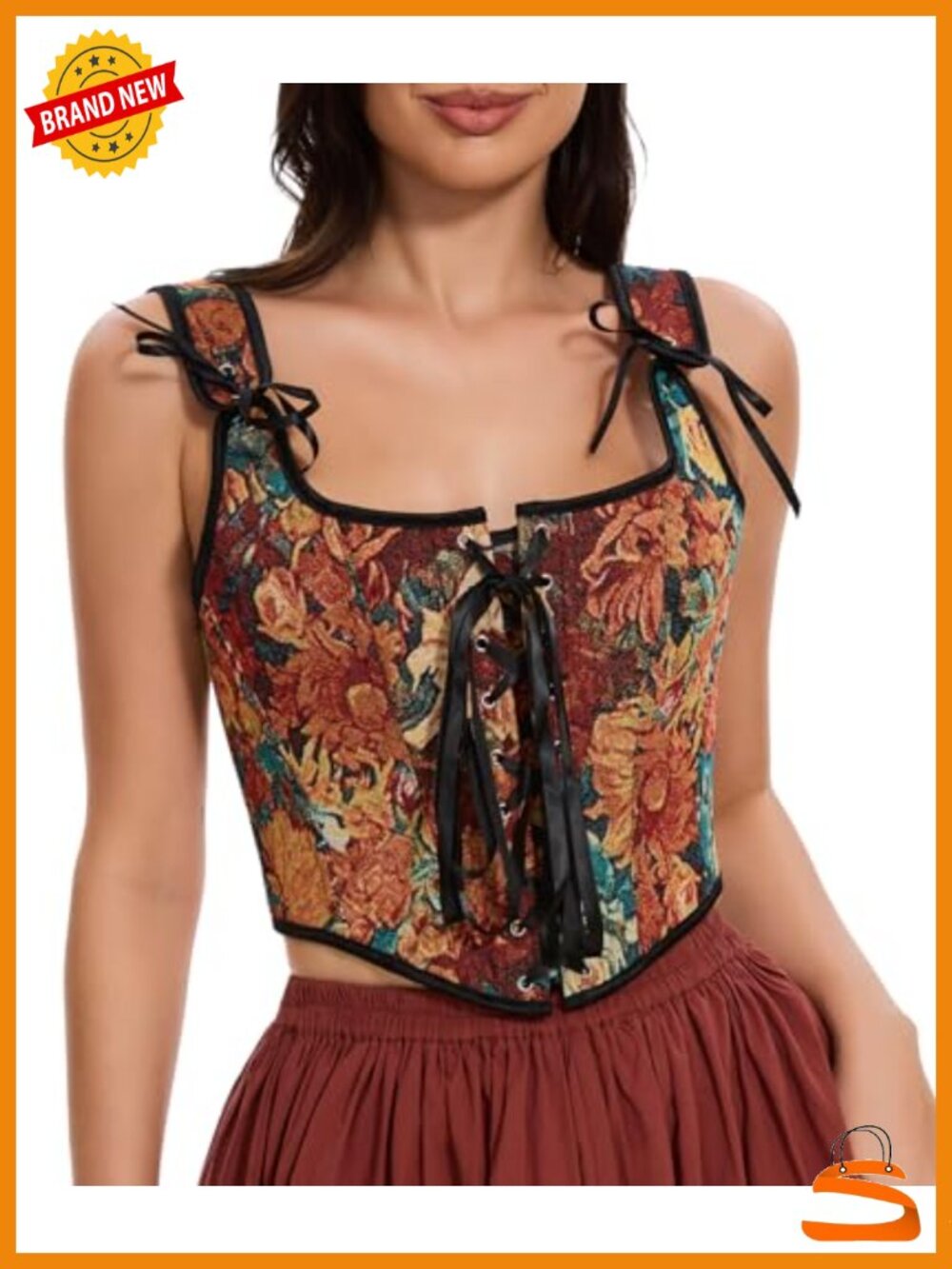 Vintage Denim Corset Top Lace Up Bustier Renaissance Y2k Crop